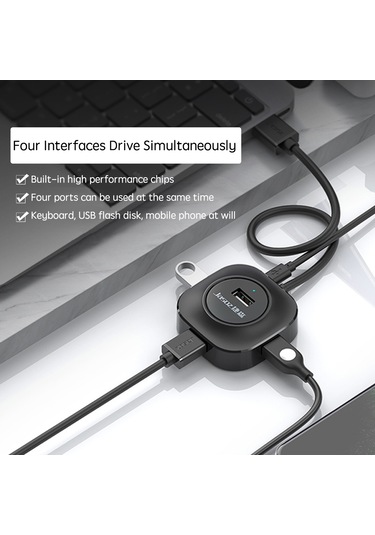 Springsun Dizüstü Bilgisayar İçin Usb Şarj Portlu Yüksek Hızlı 4 Portlu Usb2.0 Hub Çoklu Arayüzlü Hub Genişletici Konsantratörü