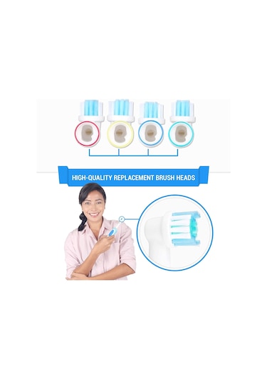 Oral-B Şarjlı Diş Fırçası Uyumlu 4 Adet Yedek Başlık 4 Adet Kapak