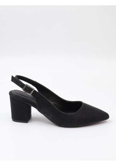 Nesilshoes Nesil Shoes Özma 7004-1 Siyah Simli Kadın Sandalet