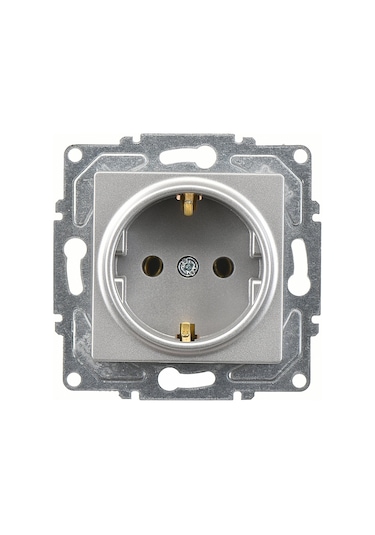 Günsan Eqona Gümüş Topraklı Priz Mekanizma