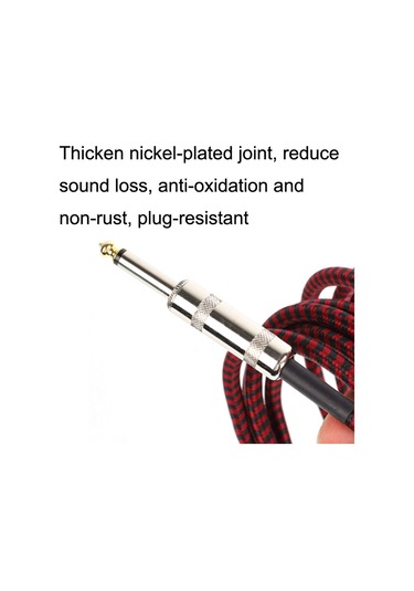 Sones Gitar Bağlantı Kablosu Folk Bas Performans Gürültü Azaltma Dirsek Ses Gitar Kablosu, Boyut: 10m Kırmızı Siyah