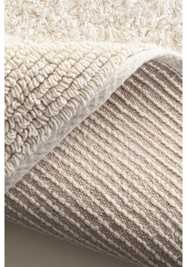 Ecocotton Luna Krem 2'li %100 Karde Pamuk Banyo Paspas Seti Krem