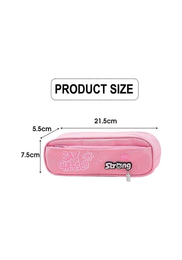 Ganzhoushop Kalemlik Büyük Kapasiteli Kalem Kutusu Kalemlik Makyaj Fermuarlı Çanta Kırtasiye Depolama Düzenleyici, Koyu Pembe