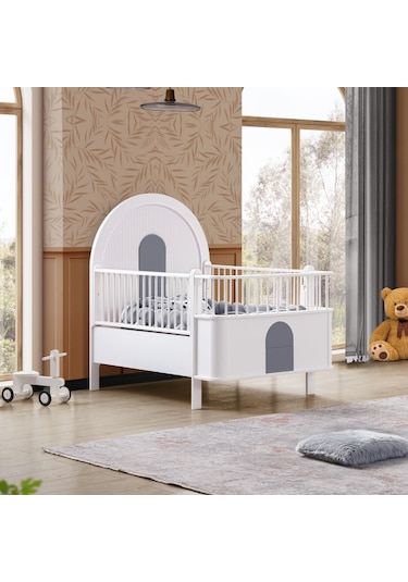 Mdf Beşik, Venüs Büyüyen Beşik 90x130 - Venüs Karyola 90x190 Beyaz