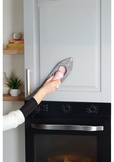 Mikrofiber Bezli Temizlik El Mopu Gri