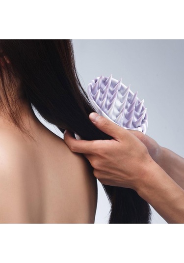 Suntek Saç Derisi Masaj Aleti Yıkama Bakım Fırçası Ev Banyo Açık Menekşe