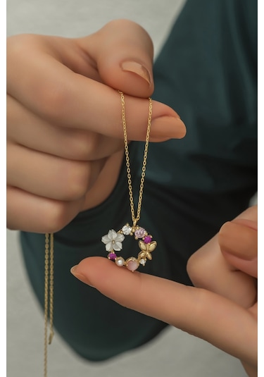 Nereze 925 Ayar Gümüş Manolya Çiçeği Detay Bahar Çiçeği Kolye