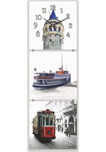 Mdf Istanbul Manzaralı Tablo Duvar Saati (64902714)
