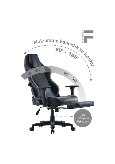Fashcolle Globe Pro Black-grey Oyuncu Koltuğu Gri - Siyah