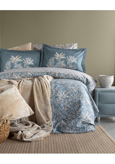 Çift Kişilik Tammy Bej Yatak Örtülü Nevresimli Set Bej