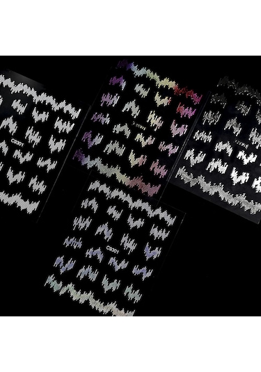 6 Adet/takım Parlak Yansıtıcı Tırnak Etiket Altın Gümüş Aurora Dalga Hatları 3d Kendinden Yapışkanlı Nail Art Çıkartması Tasarım Manikür Aracı Neo Krom