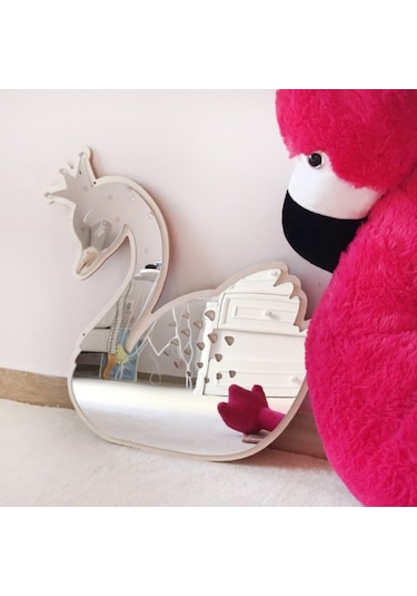 Kuğu Model Pleksi Çocuk Odası Ayna Krem