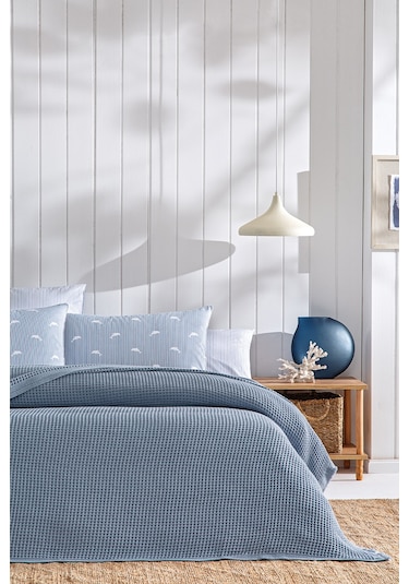 Puffy Arte Çift Kişilik Pike Takımı - Mavi