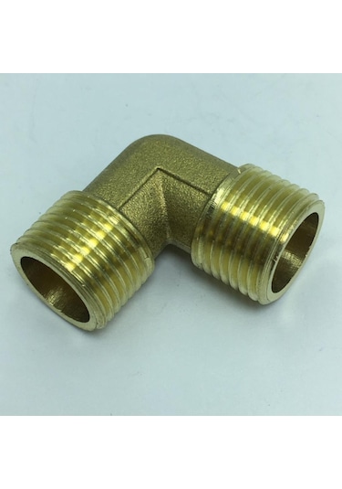 Suntek 1 Adet Çift Erkek Dişli Dirsek Pirinç Dn15xdn15