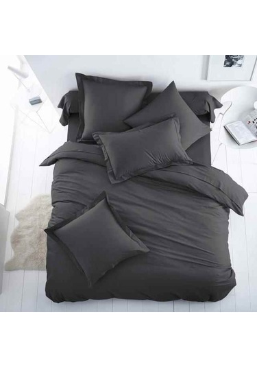 Maki Siyah 160X200 %100 Pamuklu Çift Kişilik Lastikli Çarşaf Takı