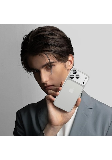 İphone 17 Pro Max Cl-20 Kamera Lens Gövde Koruyucu 9h Sertlik Ultra Hd Temperli Cam Çizilmeye Dayanıklı Koruyucu Gece Çekimi Bozmaz Gümüş