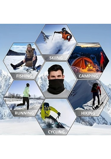 Elmpaly Kışlık Kalın Polar Boyunluk, Bisiklet Boyunluk, Rüzgar Koruyucu Yüz Maskesi Lacivert Lacivert