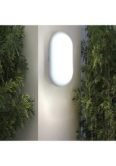 Banyo Tavan Lambası Aydos 20w Oval Beyaz Balkon Tavan Lambası 6400k Beyaz Led Işık Teras Duvar Lambası Beyaz