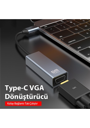 Dm Chb023 Type C To Vga 1080p 60hz Çevirici Dönüştürücü