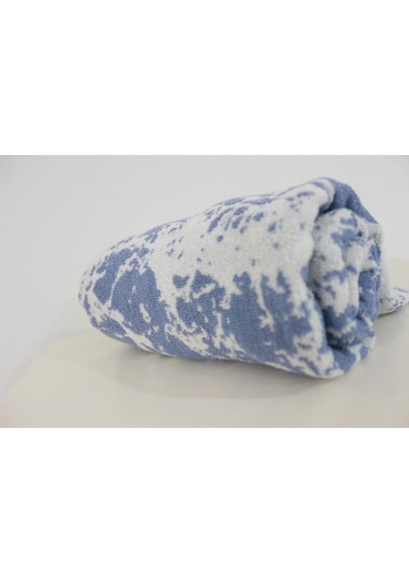 50x135 Spor Havlu İp Boya Jakarlı Pamuklu Fitness Gym Tenis Havlu Mavi