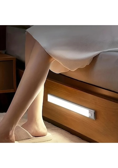 Honeybeeshop 2 Adet Simli Led Hareket Sensörlü Işıklar Manyetik Usb Şarj Ayarlanabilir Renk Parlaklık Plastik Tüp Işık Ev Kullanımı 36v Şarj Edilebilir Pil Simli