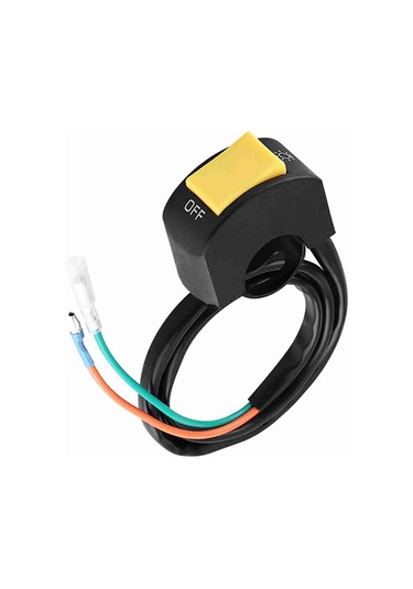 Geeroyoo Motosiklet 22mm Direksiyon Led Far Açma-kapama Anahtarı Sarı Düğme - Evrensel Uyumlu, Dayanıklı Plastik Kasa