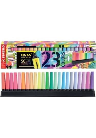 Stabilo Boss Original 50. Yıl Özel Fosforlu Kalem Seti 23 Renk Çok Renkli
