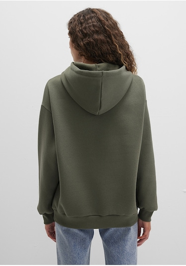 Mavi - Mavi Logo Baskılı Kapüşonlu Haki Sweatshirt 1600361-71581 Yeşil