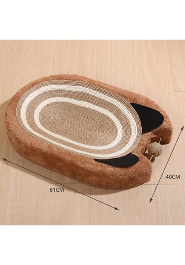 Homyl Kedi Tırmığı Yatak Büyük Sisal Scratcher Kahverengi