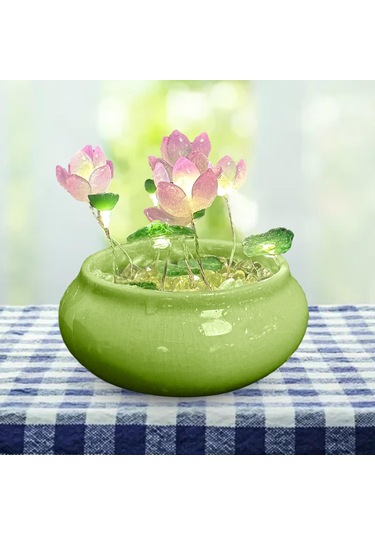 Homyl Lotus Gece Lambası Çiçeği Süs Kapalı Minimalist Masa Mor Çok Renkli