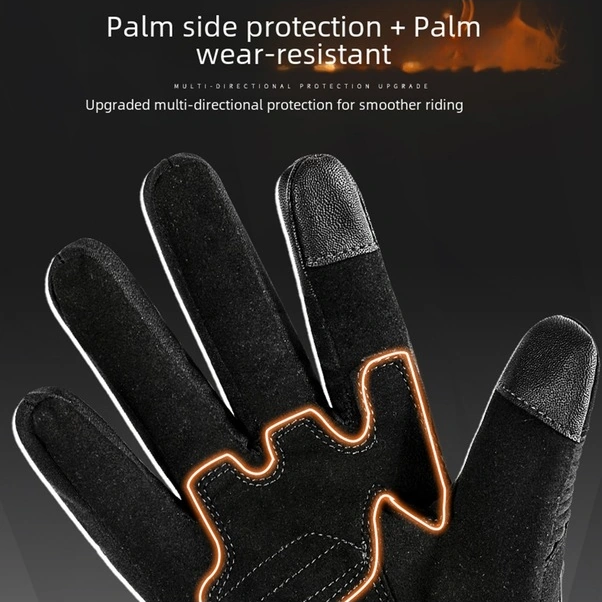 Fortunelane Kışlık Motosiklet Eldiveni: Su Geçirmez, Rüzgarı Yalıtcı, Uzun Boy, Dokunmatik Ekran Uyumlu, Siyah L