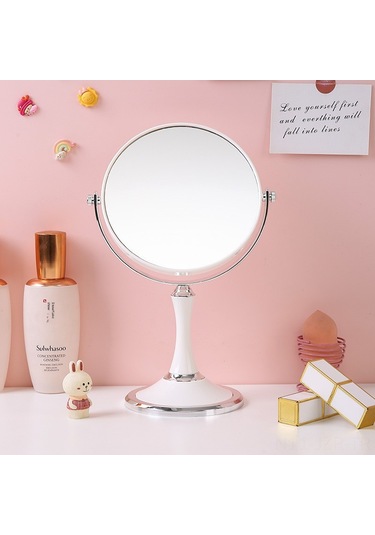 Geeroyoo 8 İççin Çift Taraflı Büyük Boy Yuvarlak Makyaj Aynası, Minimalist Stiliyle Yatak Odası Dekoru, Sevgililere Hediye, Taşınabilir Ve Dayanıklı Malzeme 8 İnç Yuvarlak