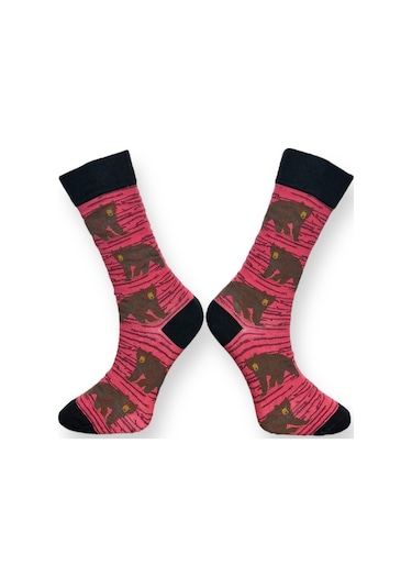 2'li Unısex Hayvan Tasarımlı Esnek Nem Alabilen Pamuklu Spor Soket Çoraplar Çok Renkli