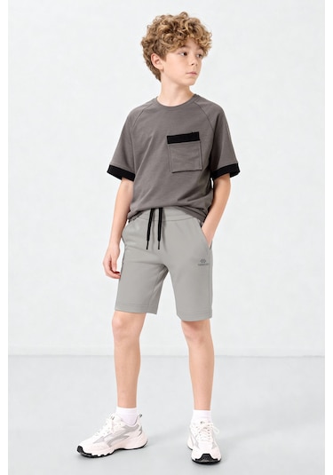 Tommylife Standart Fit Basic Performans 3lü Paket Siyah-koyu Gri-taş Erkek Çocuk Şort - 11303 Siyah-koyu Gri-taş