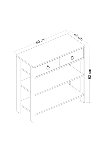 Dekrosso Luke Modern 2 Çekmeceli Kahve Köşesi Airfry Dolabı Beyaz