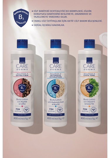 Avon Care Dermanourish + Extra Firm Vücut Losyonu 400ml Üçlü Paket
