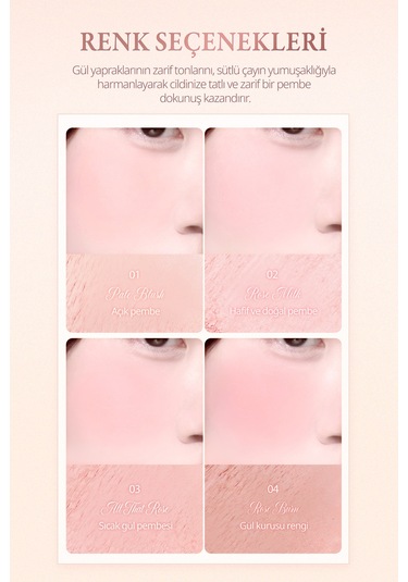 Dasique Karıştırılabilir Renk Tonlarına Sahip 4lü Allık Blending Mood Cheek 15 Rose Milk Tea 15 Rose Milk Tea