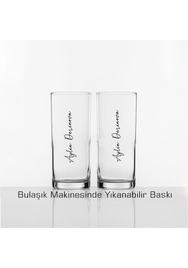Kişiye Özel İmzalı Rakı Bardağı Bulaşık Makinesinde Yıkanabilir Kutusuz