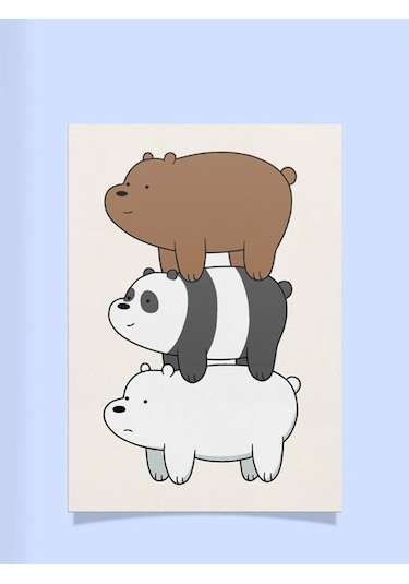 We Bare Bears Tasarımlı 24*33 cm 350 gr. Kuşe Kağıt Poster PYTKP