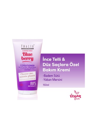 Thalia Badem Sütü & Yaban Mersini Özlü İnce Telli & Düz Saçlar İçin Bakım Kremi 150 ML