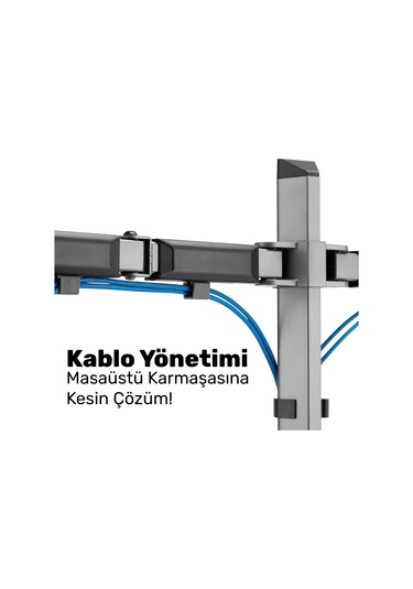 Npo Std55024s Basic 17"-32" Geniş Aralıklı Hareketli Vesa Çift Kol Monitör Tutucu