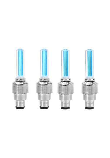 Dianziye Dış Etkinlikler İçin 4'lü Mavi Jant Feneri, Hafif Ve Dayanıklı Bisiklet Valf Lambası