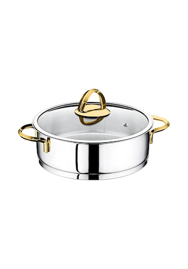 2090-lg 26cm Çelik Tencere Gold - Gümüş