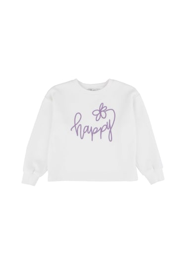 Bestkids Kız Çocuk Yazı İşlemeli Sweatshirt 2-6 Yaş 001
