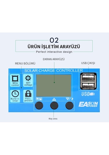Solar Güneş Paneli Akü Şarj Kontrol Cihazı 10 Amper 12v 24v