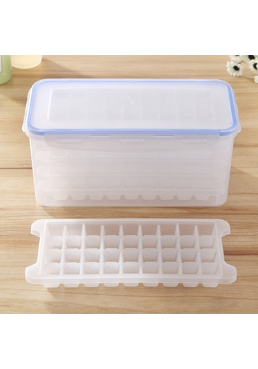 Small Square Ice Mold Trays Multi-layer Mold With Cover Ice Storage Box, 5 Layers Diğer