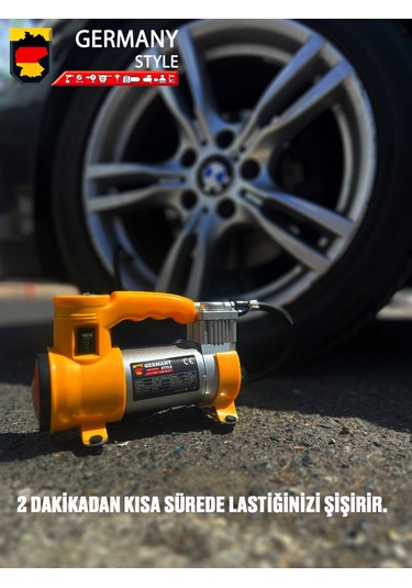 Germany Style Newpro 12 V Araba Oto Araç Lasti K Şişirme Pompası 150 Psi Metal Gövde Kompresör
