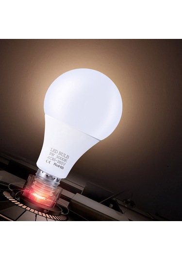 Geeksen E27 Uçlu 3w Led Ampul, 85-265v Geniş Voltaj, 3000-3500k Islak Beyaz Işık, Smd 2835 Teknolojiyle Enerji Tasarruflu Çok Renkli