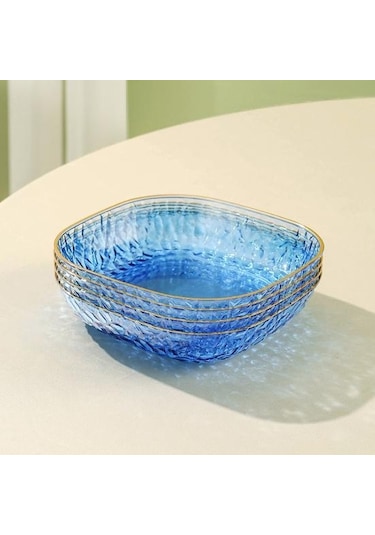 Mavi Tükürük Kemik Çanak Çok Fonksiyonlu Kalınlaşmış Taban Işık Lüks Stil Yarı Saydam Depolama Plakası Ev Gereçleri