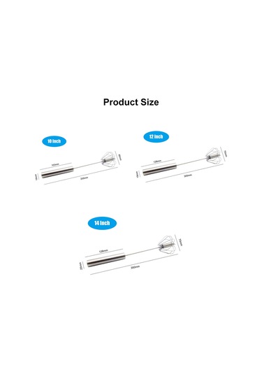 Kosona Ev Fırıncılığı İçin Paslanmaz Çelik Yarı Otomatik Elle Basma Döner Mikser - Yumurta, Krema, Sosu Hızlı Karıştırıcı 30.5cm Diğer